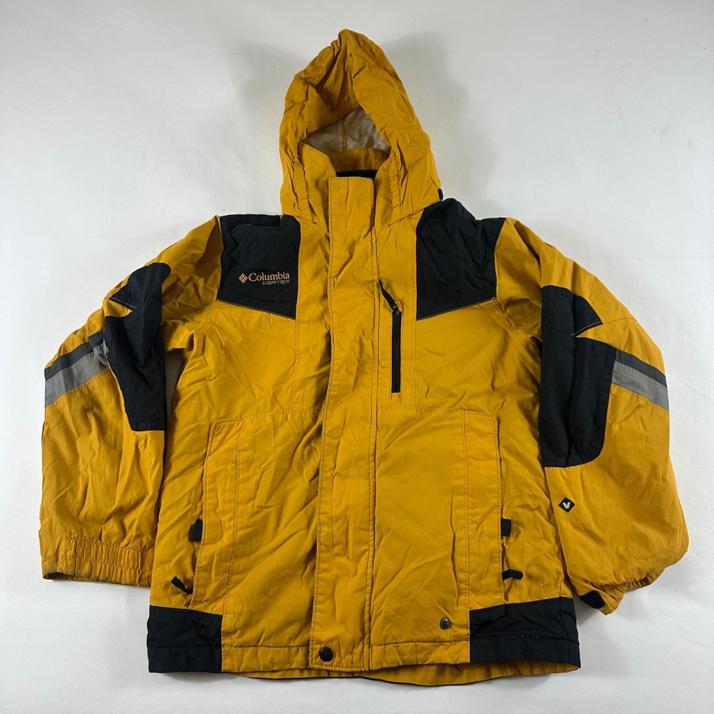 Columbia Vertex Youth 10-12‎ Jacket Hooded Waterproof Insulated Yellow Black